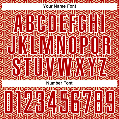 Custom Red Cream-White Geometric Arrow Sublimation Soccer Uniform Jersey