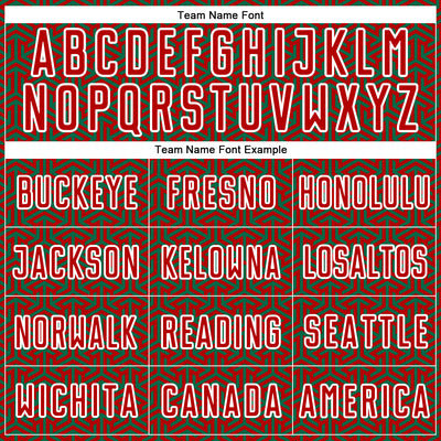 Custom Red Kelly Green-White Geometric Arrow Sublimation Soccer Uniform Jersey