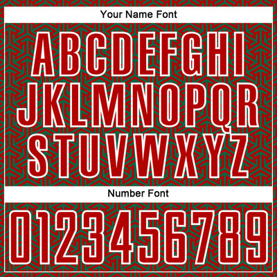 Custom Red Kelly Green-White Geometric Arrow Sublimation Soccer Uniform Jersey