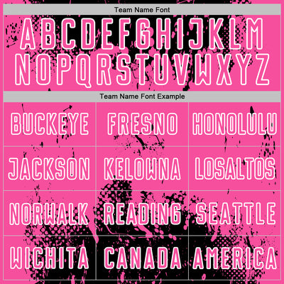 Custom Black Pink-White Abstract Splatter Grunge Art Sports Sublimation Soccer Uniform Jersey