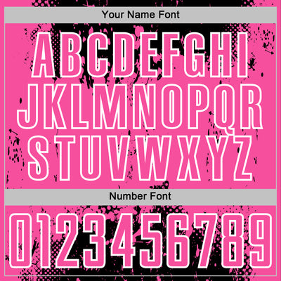 Custom Black Pink-White Abstract Splatter Grunge Art Sports Sublimation Soccer Uniform Jersey