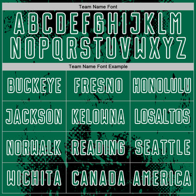 Custom Black Kelly Green-White Abstract Splatter Grunge Art Sports Sublimation Soccer Uniform Jersey