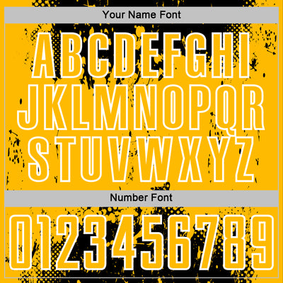 Custom Black Gold-White Abstract Splatter Grunge Art Sports Sublimation Soccer Uniform Jersey