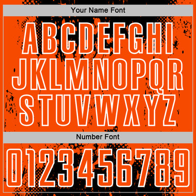 Custom Black Orange-White Abstract Splatter Grunge Art Sports Sublimation Soccer Uniform Jersey