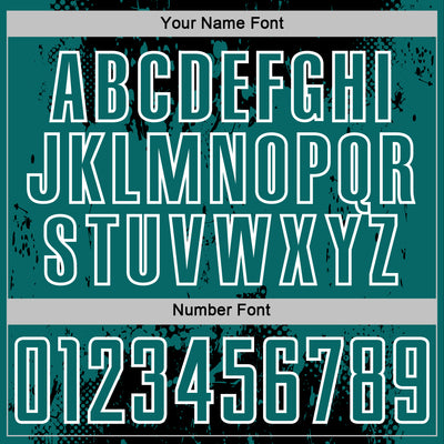 Custom Black Teal-White Abstract Splatter Grunge Art Sports Sublimation Soccer Uniform Jersey