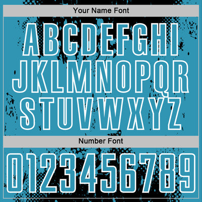 Custom Black Panther Blue-White Abstract Splatter Grunge Art Sports Sublimation Soccer Uniform Jersey