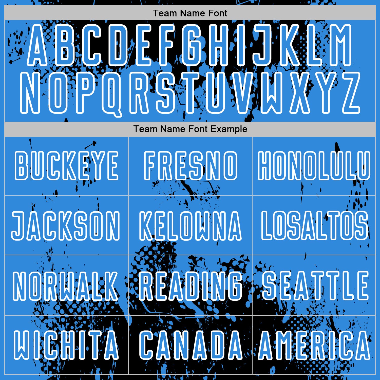 Custom Black Powder Blue-White Abstract Splatter Grunge Art Sports Sublimation Soccer Uniform Jersey