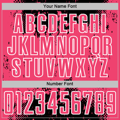 Custom Black Neon Pink-White Abstract Splatter Grunge Art Sports Sublimation Soccer Uniform Jersey