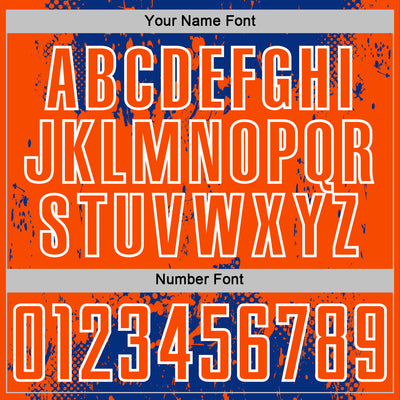 Custom Royal Orange-White Abstract Splatter Grunge Art Sports Sublimation Soccer Uniform Jersey