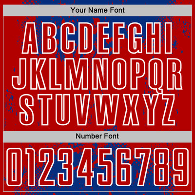 Custom Royal Red-White Abstract Splatter Grunge Art Sports Sublimation Soccer Uniform Jersey