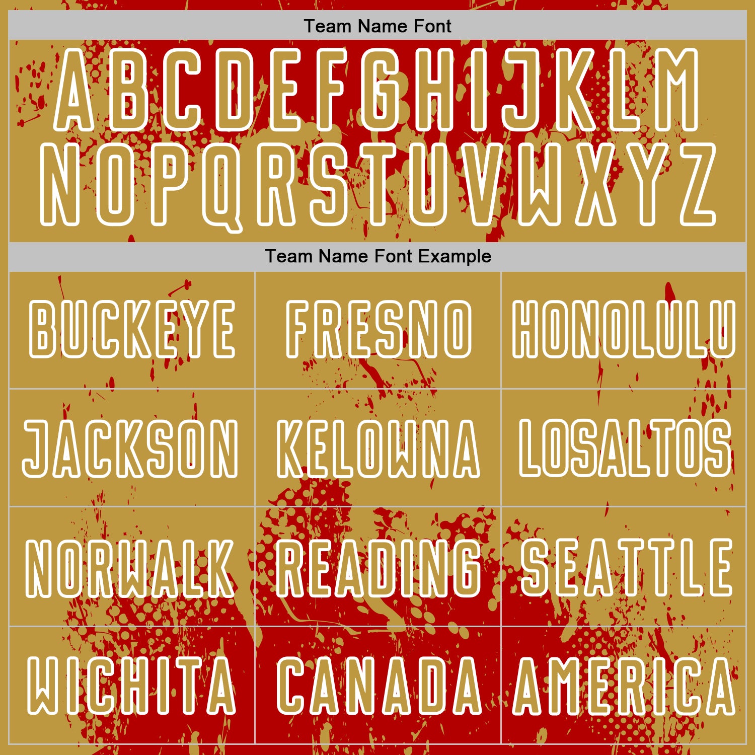 Custom Red Old Gold-White Abstract Splatter Grunge Art Sports Sublimation Soccer Uniform Jersey