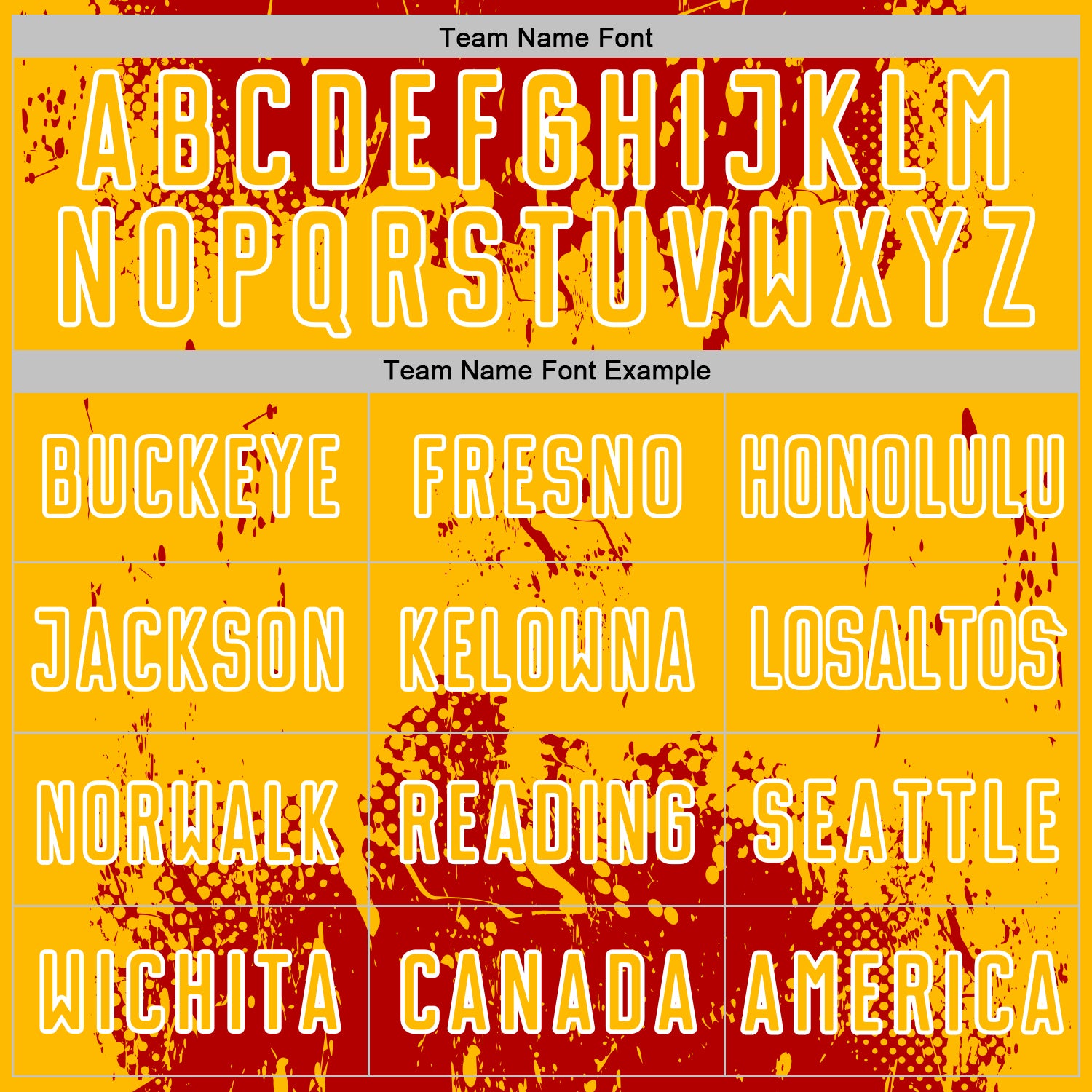 Custom Red Gold-White Abstract Splatter Grunge Art Sports Sublimation Soccer Uniform Jersey