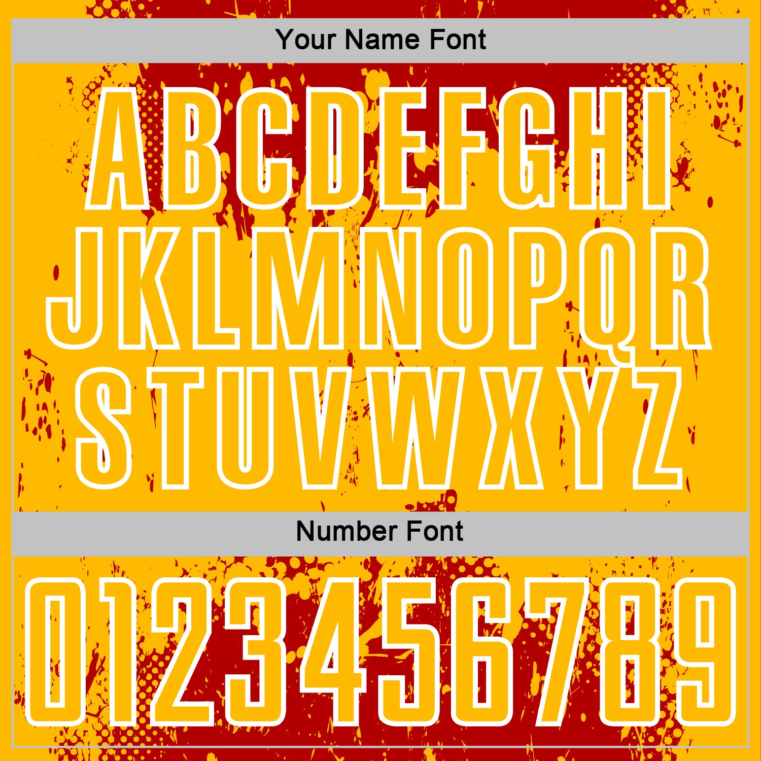 Custom Red Gold-White Abstract Splatter Grunge Art Sports Sublimation Soccer Uniform Jersey