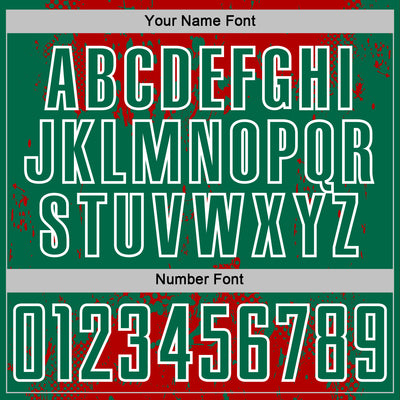 Custom Red Kelly Green-White Abstract Splatter Grunge Art Sports Sublimation Soccer Uniform Jersey