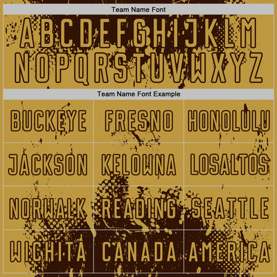 Custom Brown Old Gold Abstract Splatter Grunge Art Sports Sublimation Soccer Uniform Jersey