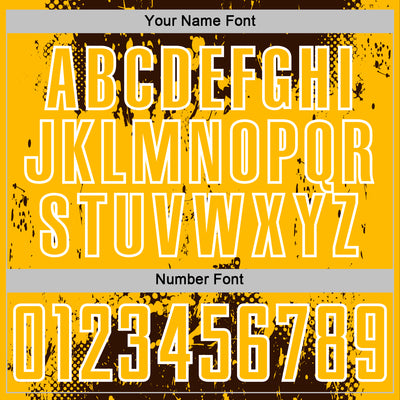 Custom Brown Gold-White Abstract Splatter Grunge Art Sports Sublimation Soccer Uniform Jersey