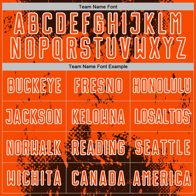 Custom Brown Orange-White Abstract Splatter Grunge Art Sports Sublimation Soccer Uniform Jersey