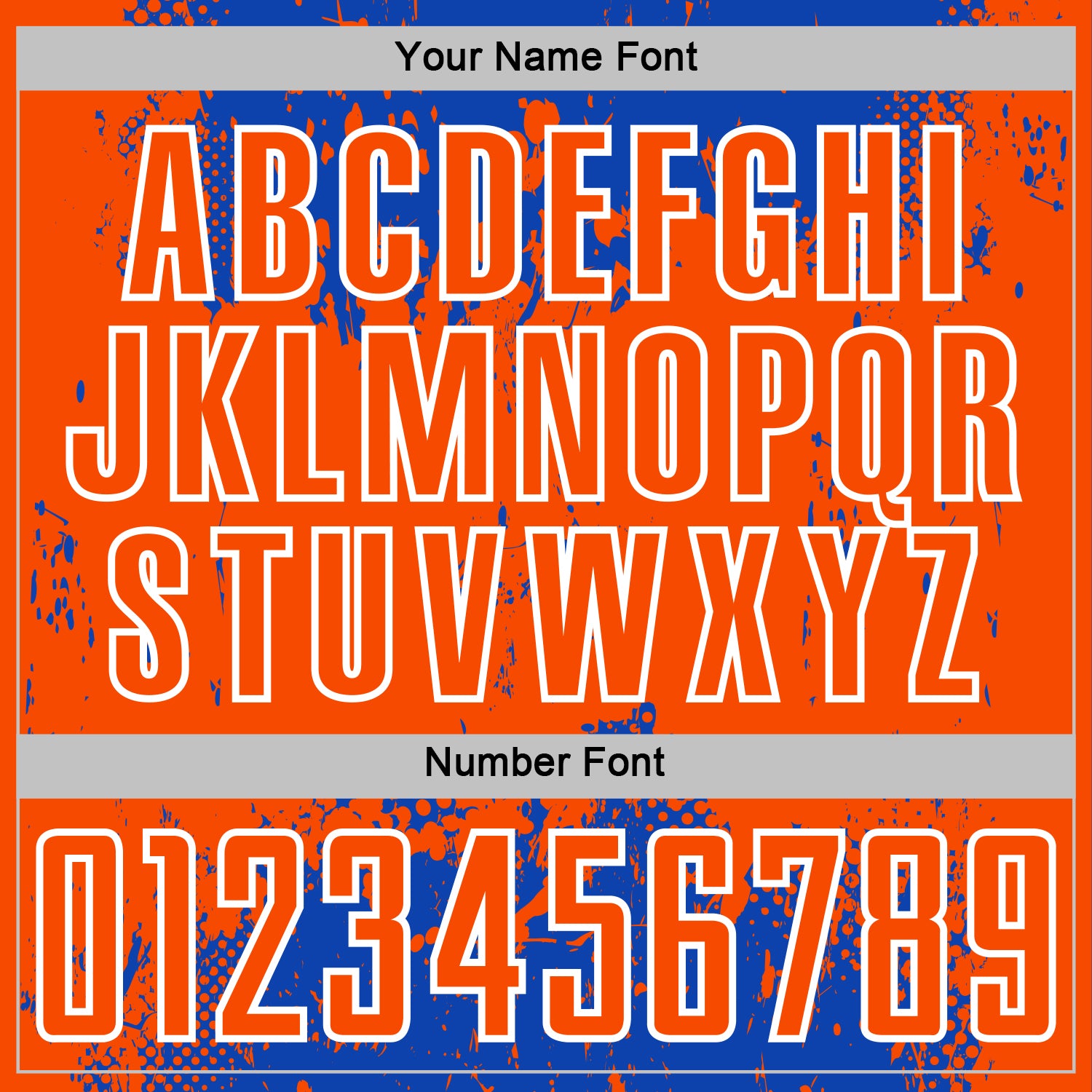 Custom Thunder Blue Orange-White Abstract Splatter Grunge Art Sports Sublimation Soccer Uniform Jersey