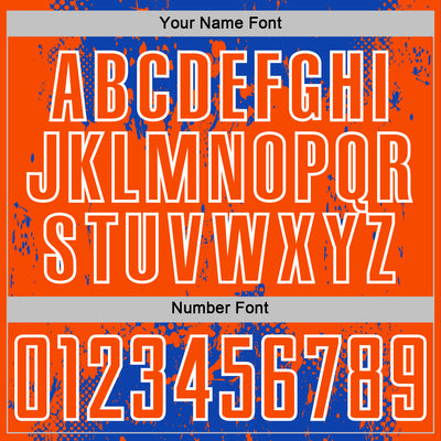 Custom Thunder Blue Orange-White Abstract Splatter Grunge Art Sports Sublimation Soccer Uniform Jersey