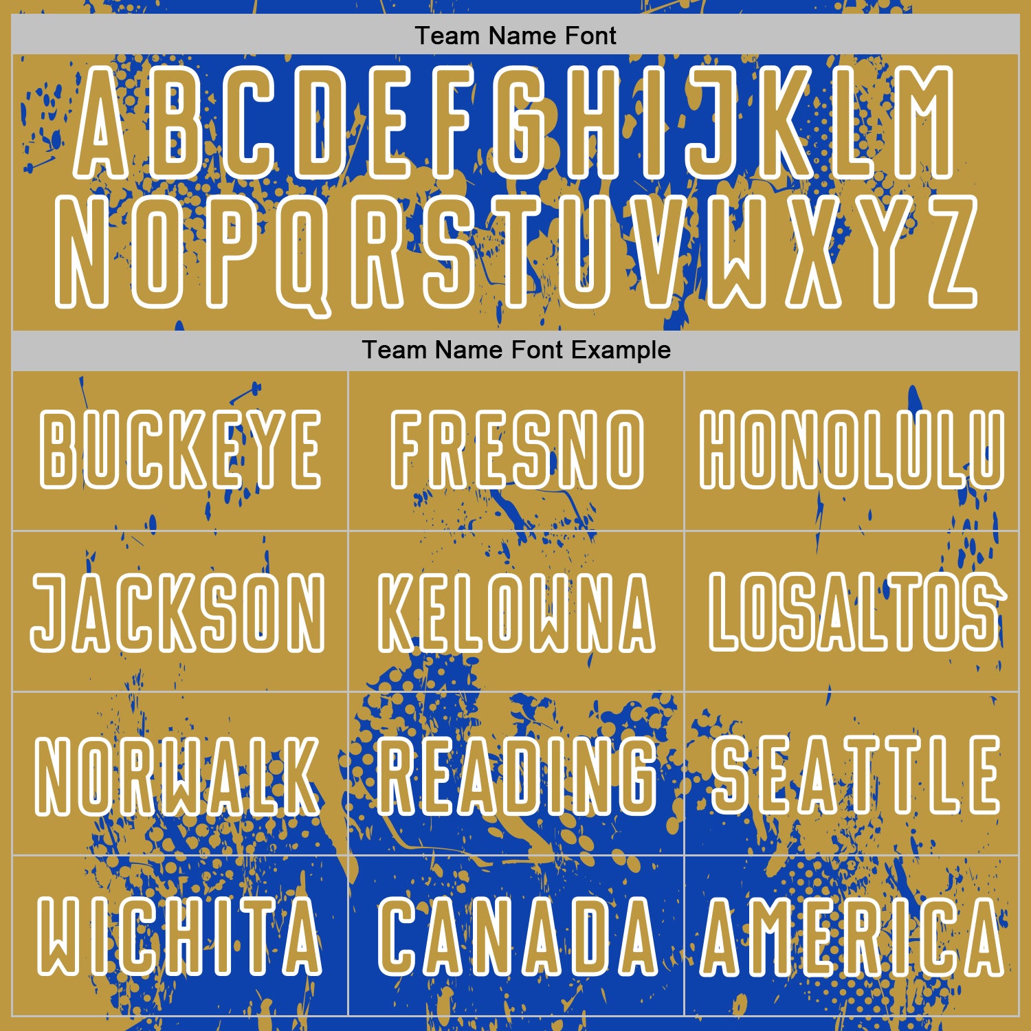 Custom Thunder Blue Old Gold-White Abstract Splatter Grunge Art Sports Sublimation Soccer Uniform Jersey