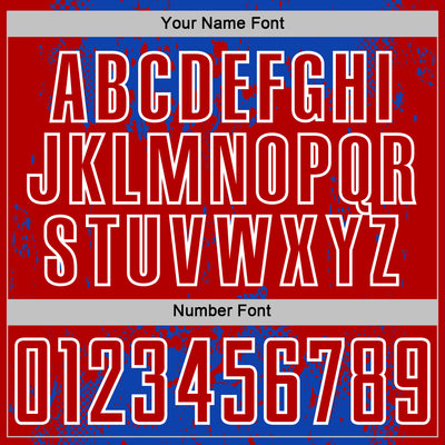 Custom Thunder Blue Red-White Abstract Splatter Grunge Art Sports Sublimation Soccer Uniform Jersey