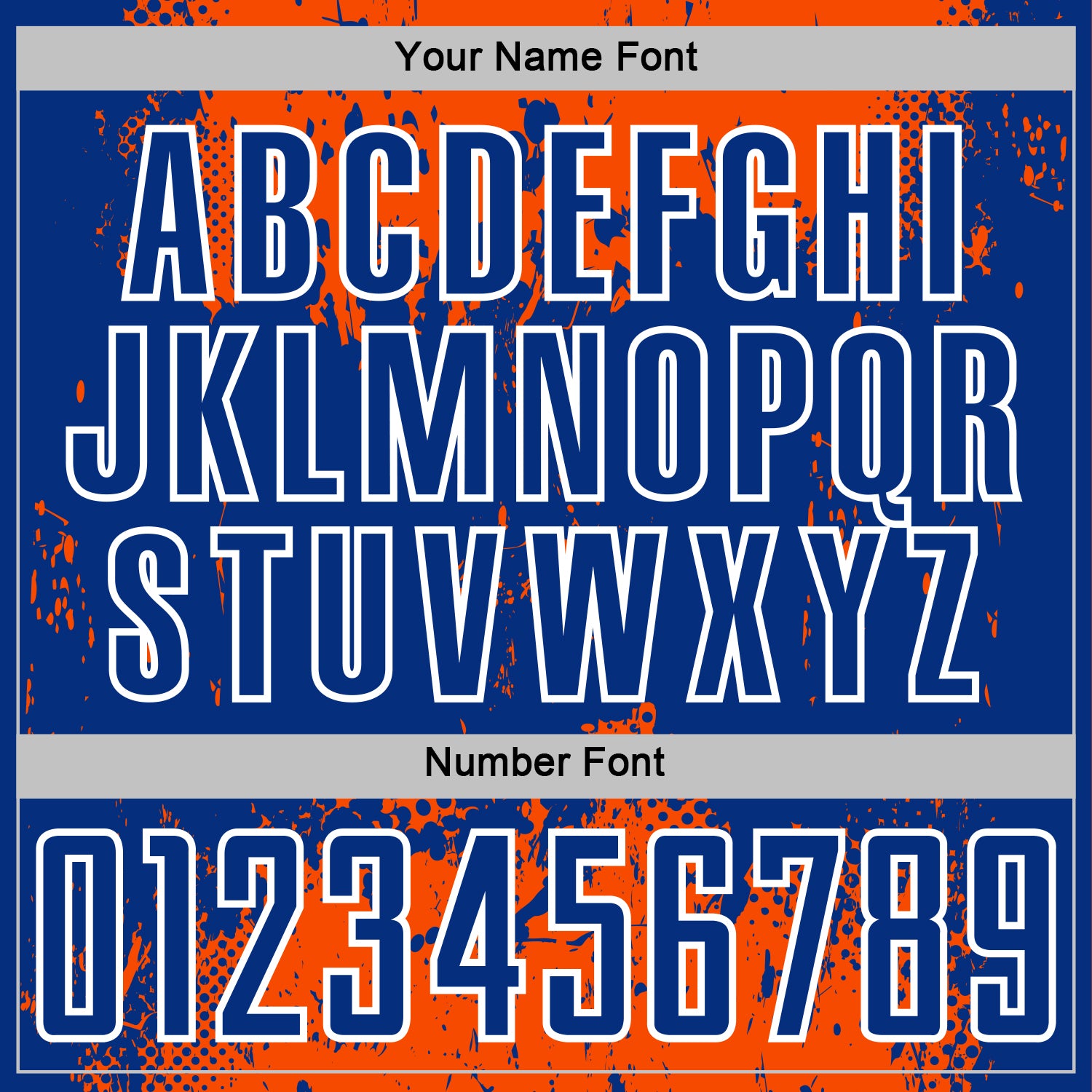 Custom Orange Royal-White Abstract Splatter Grunge Art Sports Sublimation Soccer Uniform Jersey