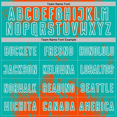 Custom Orange Aqua-White Abstract Splatter Grunge Art Sports Sublimation Soccer Uniform Jersey