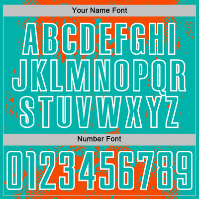 Custom Orange Aqua-White Abstract Splatter Grunge Art Sports Sublimation Soccer Uniform Jersey