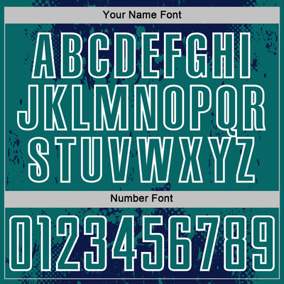 Custom Navy Teal-White Abstract Splatter Grunge Art Sports Sublimation Soccer Uniform Jersey