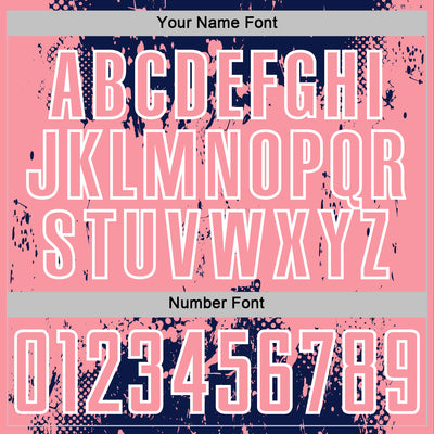 Custom Navy Medium Pink-White Abstract Splatter Grunge Art Sports Sublimation Soccer Uniform Jersey
