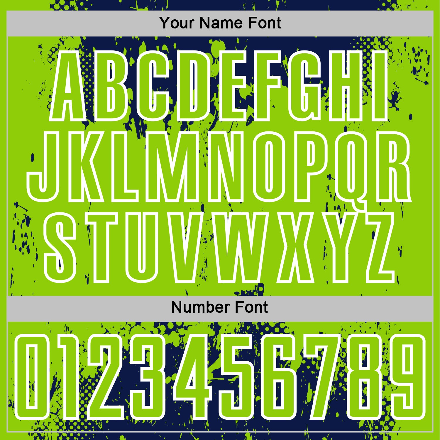 Custom Navy Neon Green-White Abstract Splatter Grunge Art Sports Sublimation Soccer Uniform Jersey