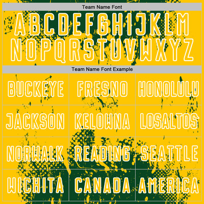 Custom Green Yellow-White Abstract Splatter Grunge Art Sports Sublimation Soccer Uniform Jersey