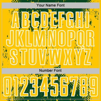 Custom Green Yellow-White Abstract Splatter Grunge Art Sports Sublimation Soccer Uniform Jersey