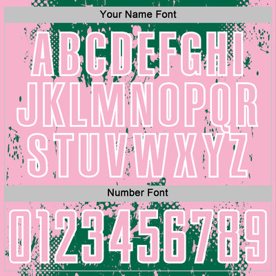 Custom Kelly Green Light Pink-White Abstract Splatter Grunge Art Sports Sublimation Soccer Uniform Jersey