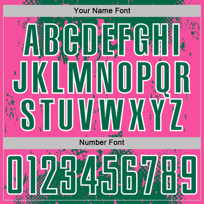 Custom Kelly Green Pink-White Abstract Splatter Grunge Art Sports Sublimation Soccer Uniform Jersey