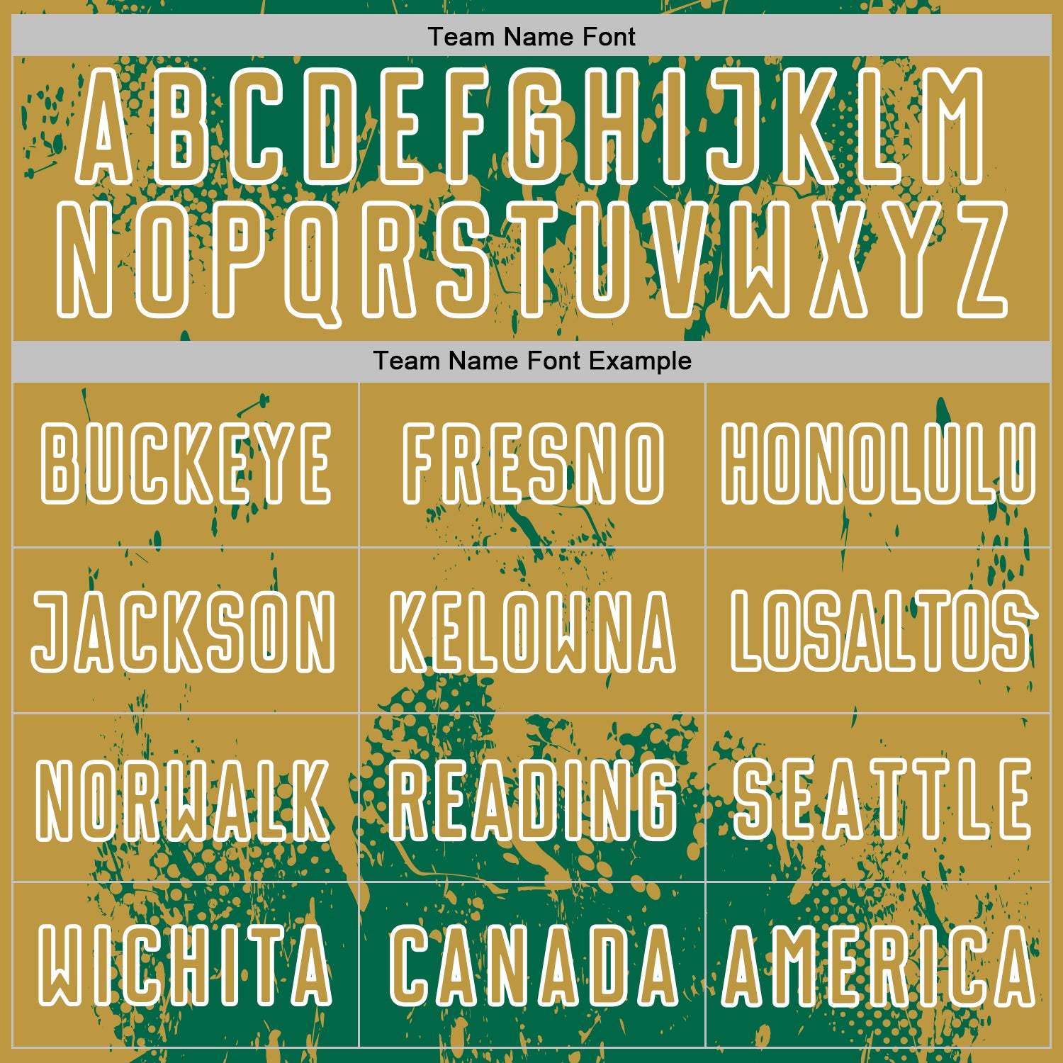 Custom Kelly Green Old Gold-White Abstract Splatter Grunge Art Sports Sublimation Soccer Uniform Jersey