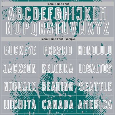 Custom Teal Gray-White Abstract Splatter Grunge Art Sports Sublimation Soccer Uniform Jersey