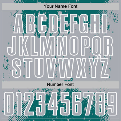 Custom Teal Gray-White Abstract Splatter Grunge Art Sports Sublimation Soccer Uniform Jersey