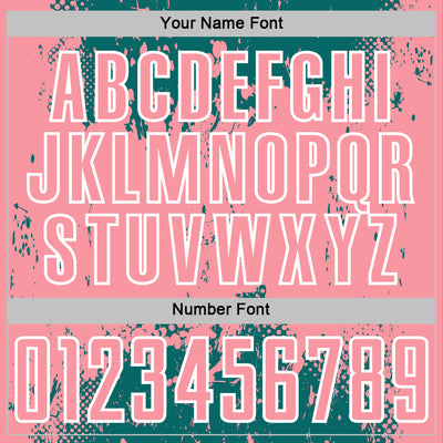 Custom Teal Medium Pink-White Abstract Splatter Grunge Art Sports Sublimation Soccer Uniform Jersey