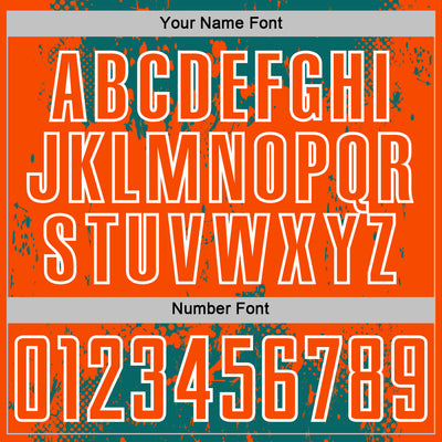 Custom Teal Orange-White Abstract Splatter Grunge Art Sports Sublimation Soccer Uniform Jersey