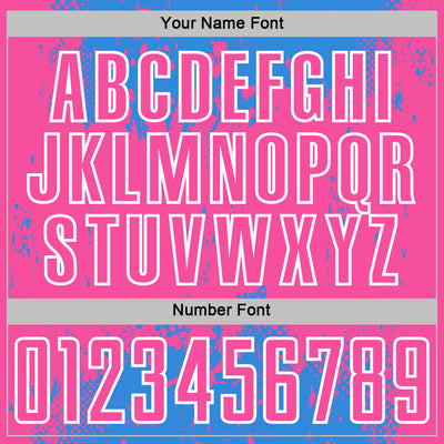 Custom Powder Blue Pink-White Abstract Splatter Grunge Art Sports Sublimation Soccer Uniform Jersey