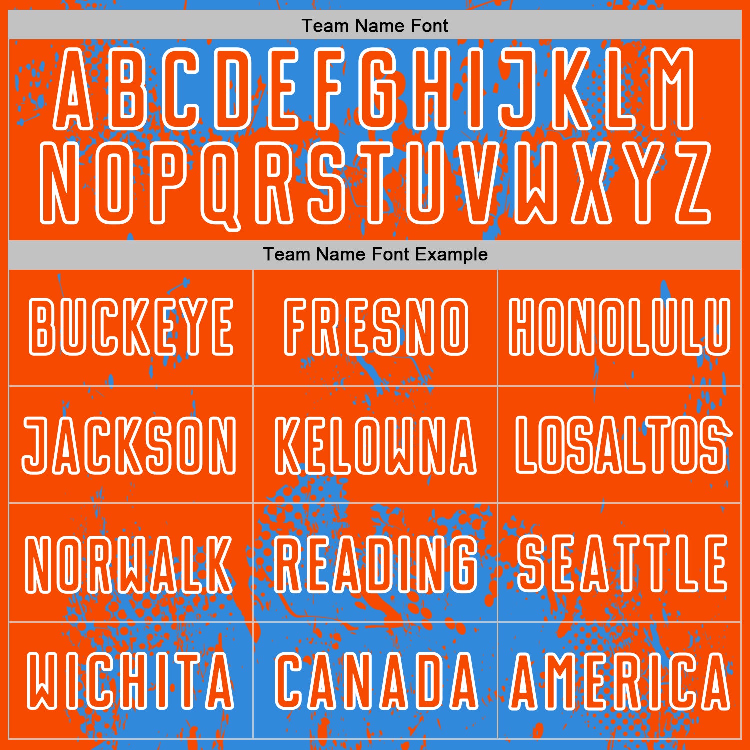 Custom Powder Blue Orange-White Abstract Splatter Grunge Art Sports Sublimation Soccer Uniform Jersey