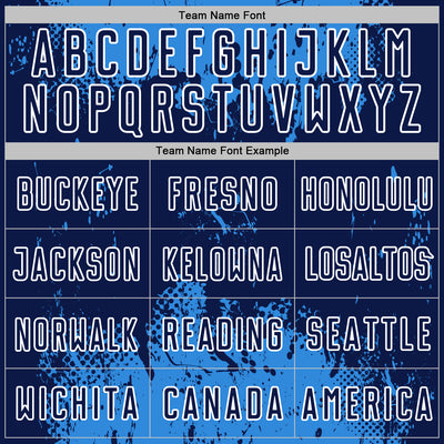 Custom Powder Blue Navy-White Abstract Splatter Grunge Art Sports Sublimation Soccer Uniform Jersey