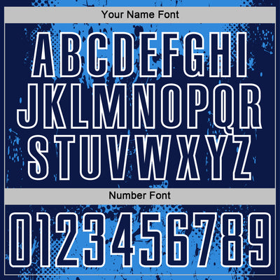 Custom Powder Blue Navy-White Abstract Splatter Grunge Art Sports Sublimation Soccer Uniform Jersey