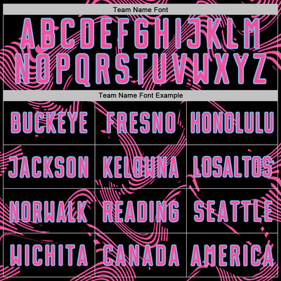 Custom Black Pink-Light Blue Curve Lines Sports Sublimation Soccer Uniform Jersey