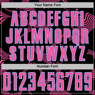 Custom Black Pink-Light Blue Curve Lines Sports Sublimation Soccer Uniform Jersey