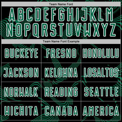 Custom Black Kelly Green-White Curve Lines Sports Sublimation Soccer Uniform Jersey