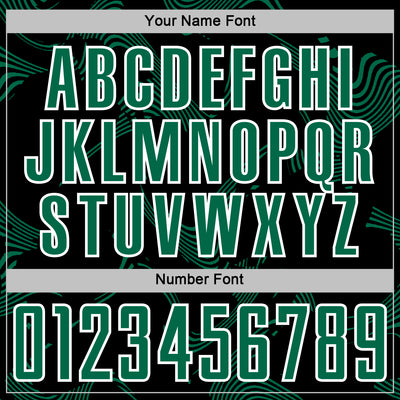 Custom Black Kelly Green-White Curve Lines Sports Sublimation Soccer Uniform Jersey