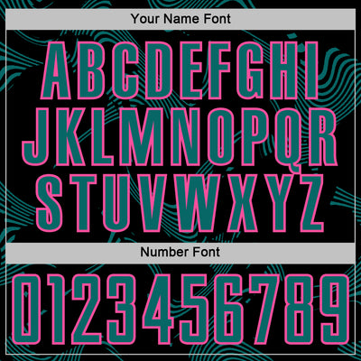 Custom Black Teal-Pink Curve Lines Sports Sublimation Soccer Uniform Jersey