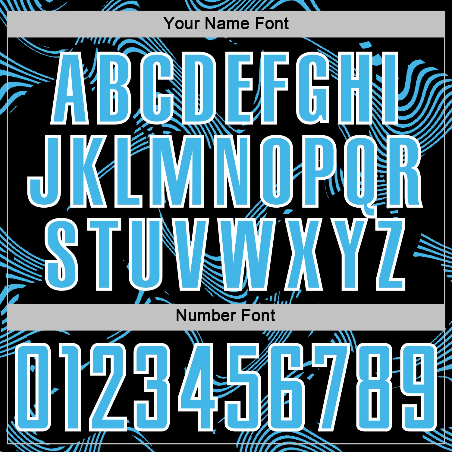 Custom Black Sky Blue-White Curve Lines Sports Sublimation Soccer Uniform Jersey